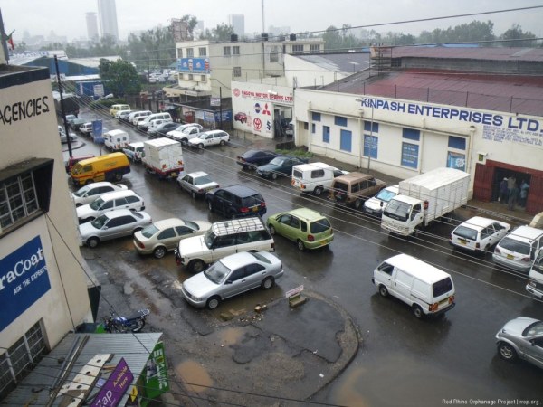 Tony and I were having lunch upstairs here. You can see the old faithful pick up parked in the middle of the photo near Kinpash, the place where we are buying the guttering for the buildings. The