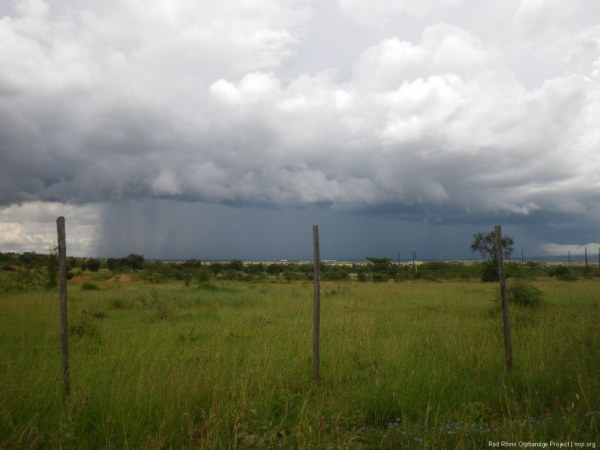 A rainstorm a few kilometers away dumping lots of water on Kitengela.