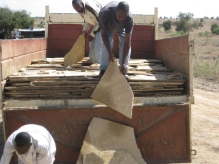 I had also ordered a truckload, 1500 sq. ft., of paving stone, which was delivered directly from the quarry in Mombasa.