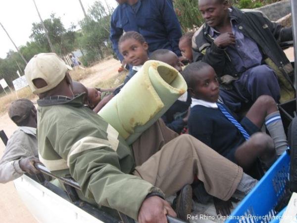 Tony and the rest of the young scholars I picked up on the Daystar Road home.