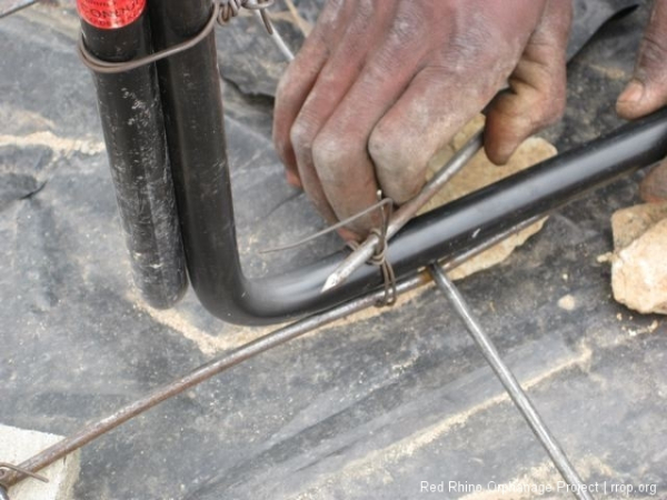 We use the same wiring method as with the BRC. A doubled, \"U\" shaped wire twisted with a large nail.