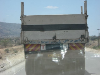 And this truck told us, \"Mani is never enough, spin da wheel.\" Don\'t forget.