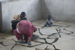 And eventually moved in to the patio, where Gilbert and Ben, another David and Musembi and Eliud were still working to completely stabilize the stones before we mortar them together.