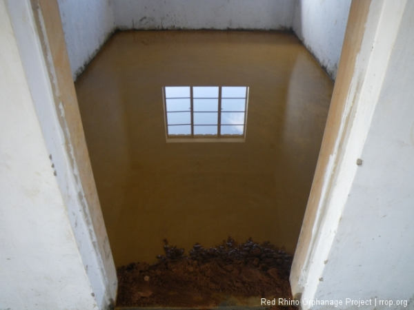 A small dam of river sand at in the doorway