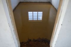 A small dam of river sand at in the doorway