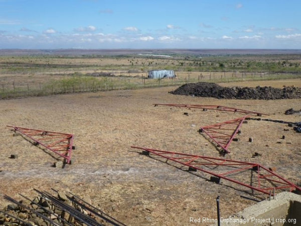 Our small trusses, lined up like they belong in Area 51.