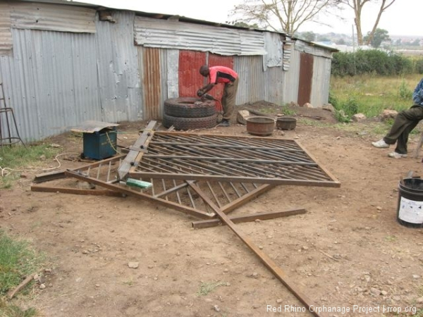 The almost completed gate.