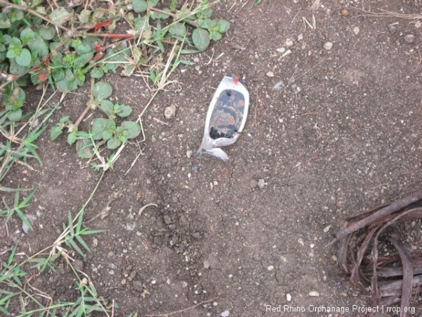 The broken sunglasses that the young worker used instead of a welder\'s mask.