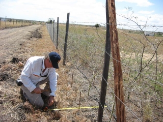 DWS making some initial measurements for the gate placement.