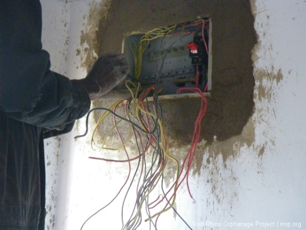 The electricians were at their wiry work too.