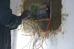 The electricians were at their wiry work too.