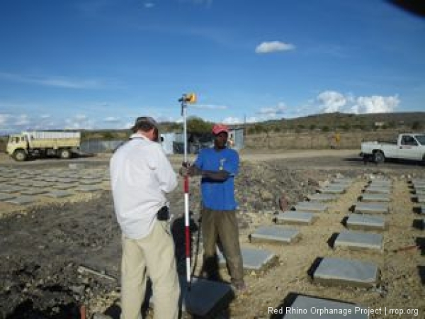 Gilbert and I taking the exact height measurement of each of the stones, 180 of 'em. The photo was taken by Robert, his first. He's two pictures away standing in the middle of the grid.