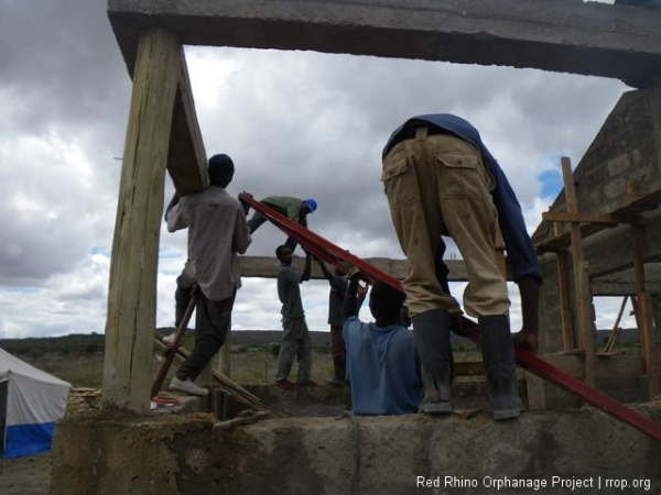 A small truss raising.