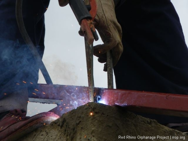 Peter doing his welding job.