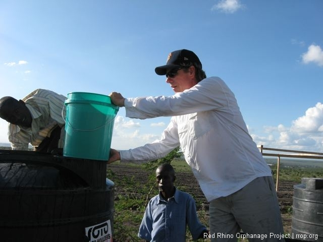 David receiving bucket